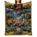 Soft Funny Throw Blanket M-Monster Jam Flannel Blanket - Soft and comfortable, with fashionable print design, suitable for daily use and gift giving (birthdays, Christmas, Thanksgiving) B-4