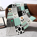 Cow Print Quilted Throw Blanket, 1 Count Soft Comfortable Warm Napping Blanket, Cozy Blanket Throw, Cool Bedroom Bedding Blankets for Home Office School Dormitory Outdoor Camping, Soft Comfy Blanket, Cow Pattern Blanket