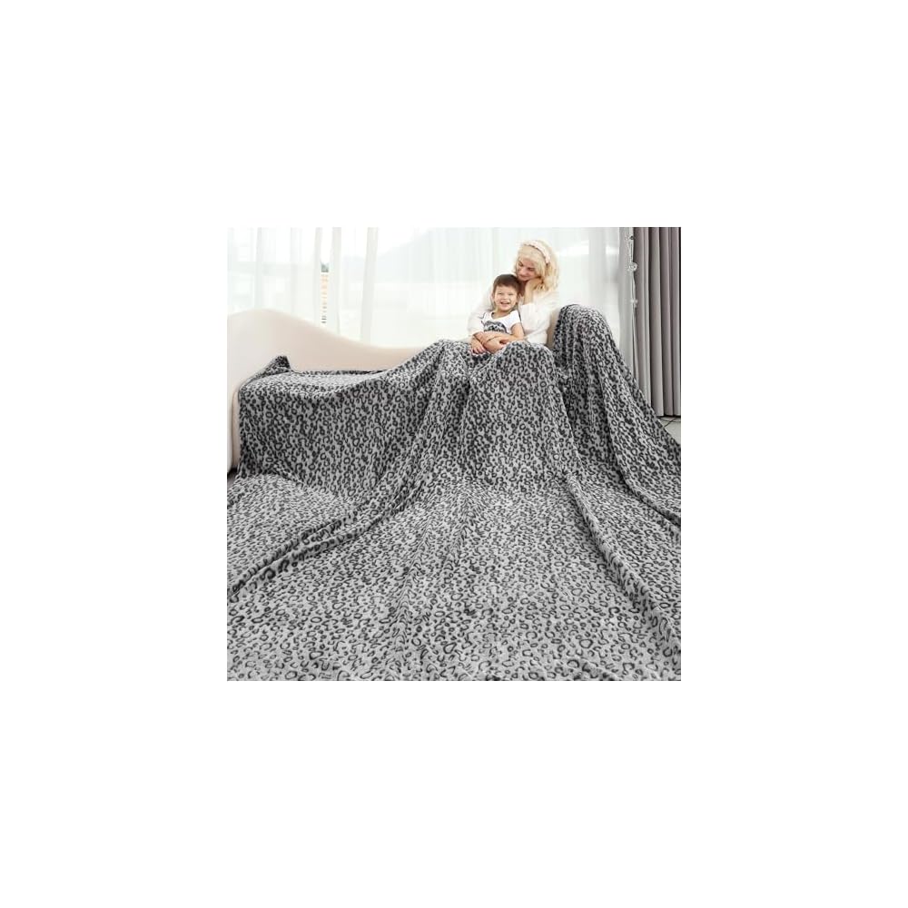 Purple Leopard Print Blanket, Soft Purple Throw Blankets for Women 50x60 in